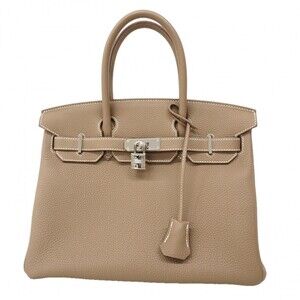 Hermes Birkin 30 Handbag, Togo Leather, Etoupe, X Stamp, Women's, P2838835